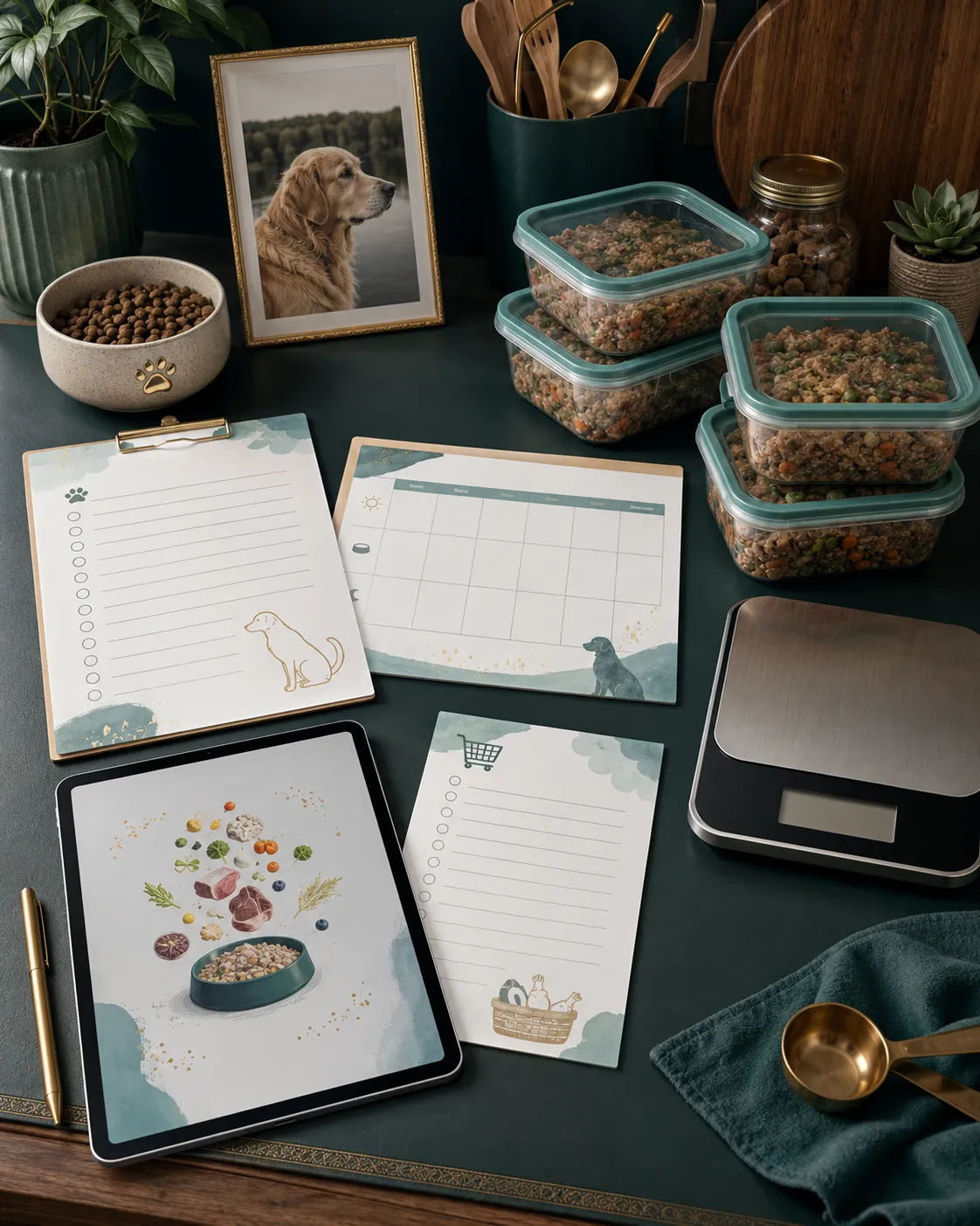 Checklist e planner para alimentação natural de cães