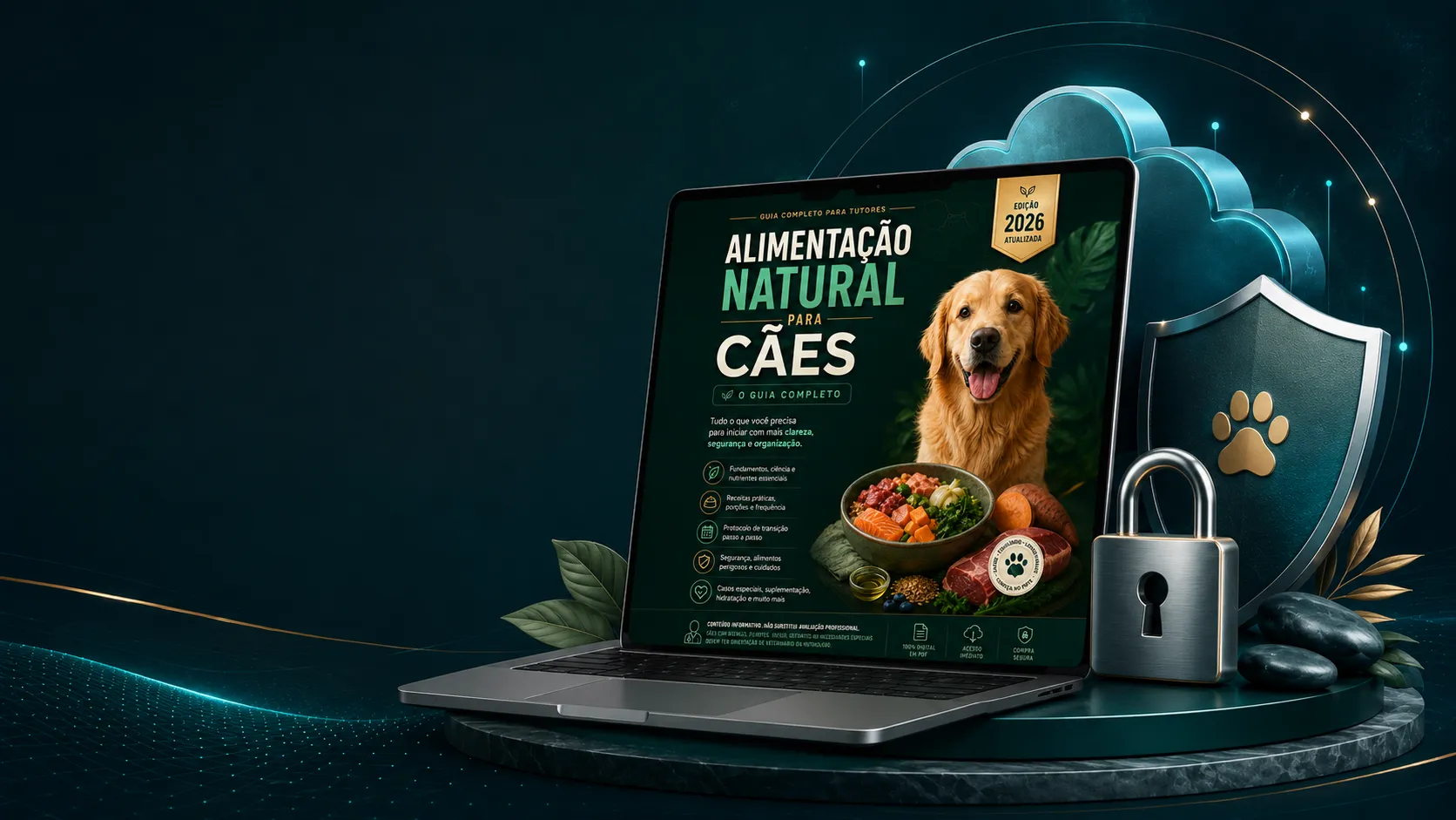 Imagem premium de compra segura, acesso imediato e produto digital