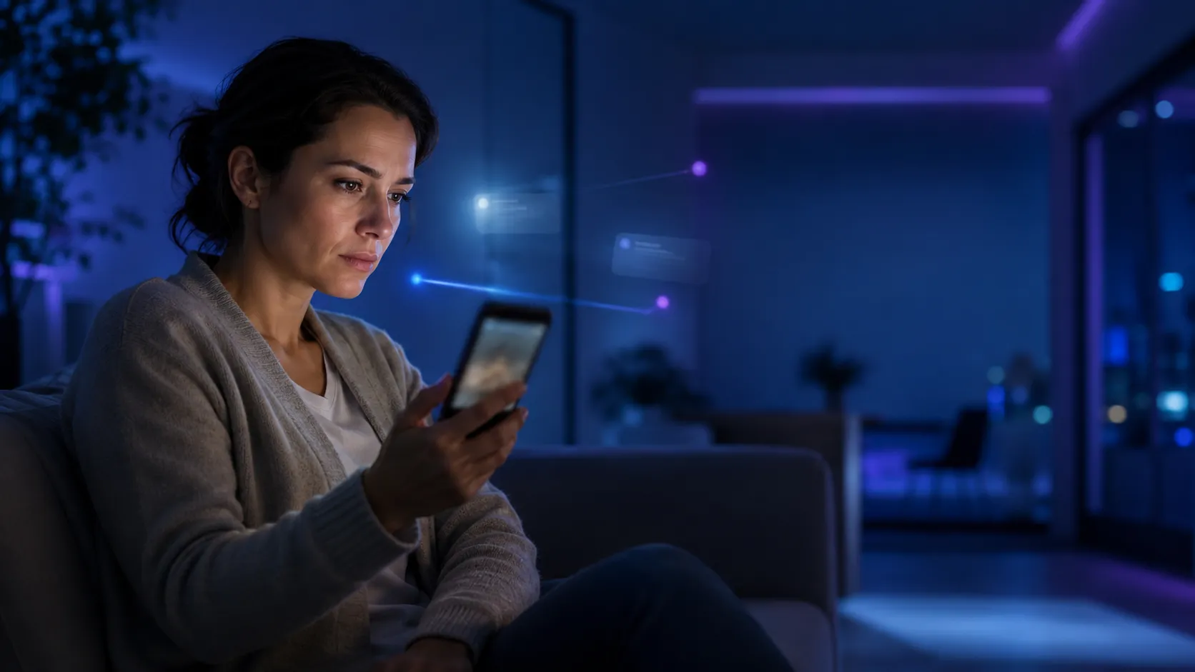 Pais observando a rotina digital da família com atenção e cuidado