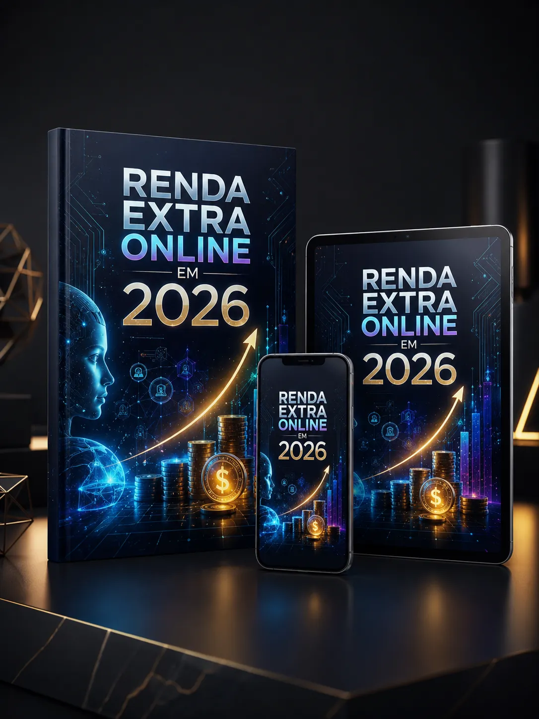 Mockup do ebook Renda Extra Online Estratégias que Funcionam em 2026