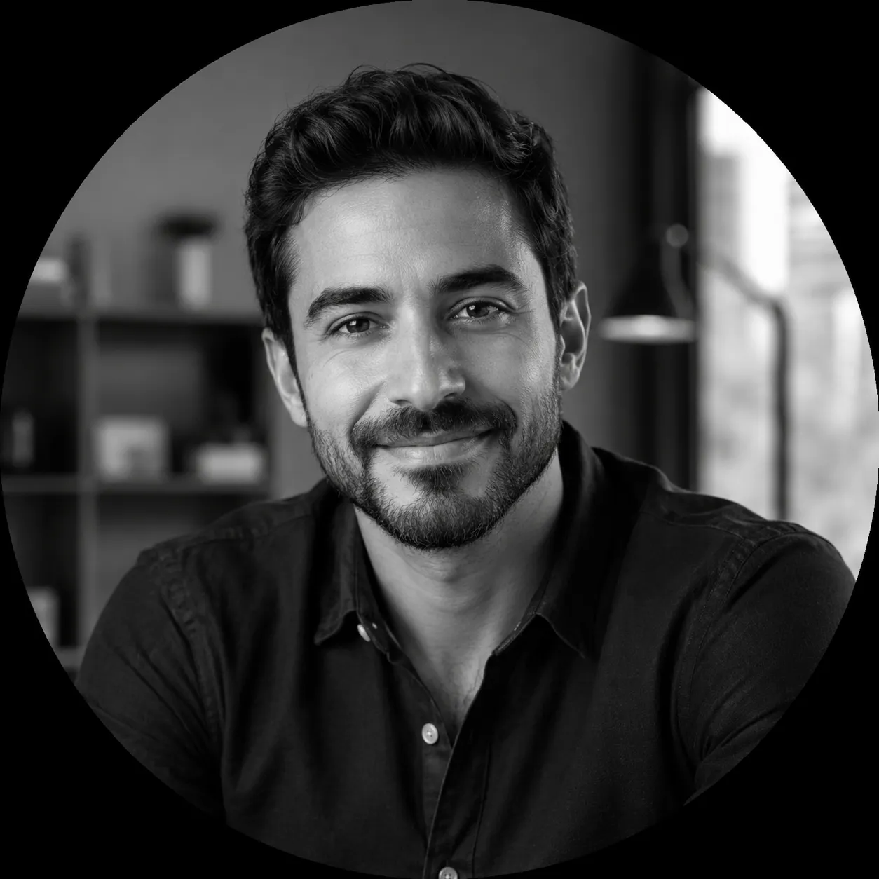 Avatar de depoimento placeholder em preto e branco